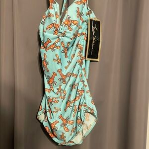 Women’s One Piece Swimsuit - Lobster Print - Esther Williams - size 14 NWT